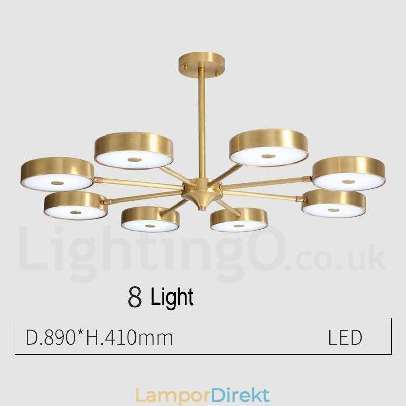 Ren Mässing Rustik Lodge Roterbar Ljuskrona Med Akrylskärmar