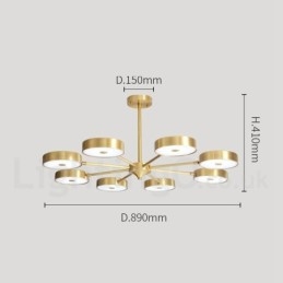 Ren Mässing Rustik Lodge Roterbar Ljuskrona Med Akrylskärmar