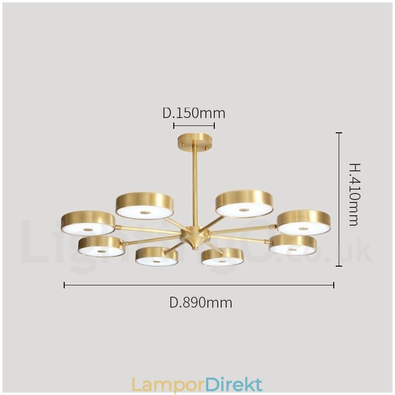 Ren Mässing Rustik Lodge Roterbar Ljuskrona Med Akrylskärmar