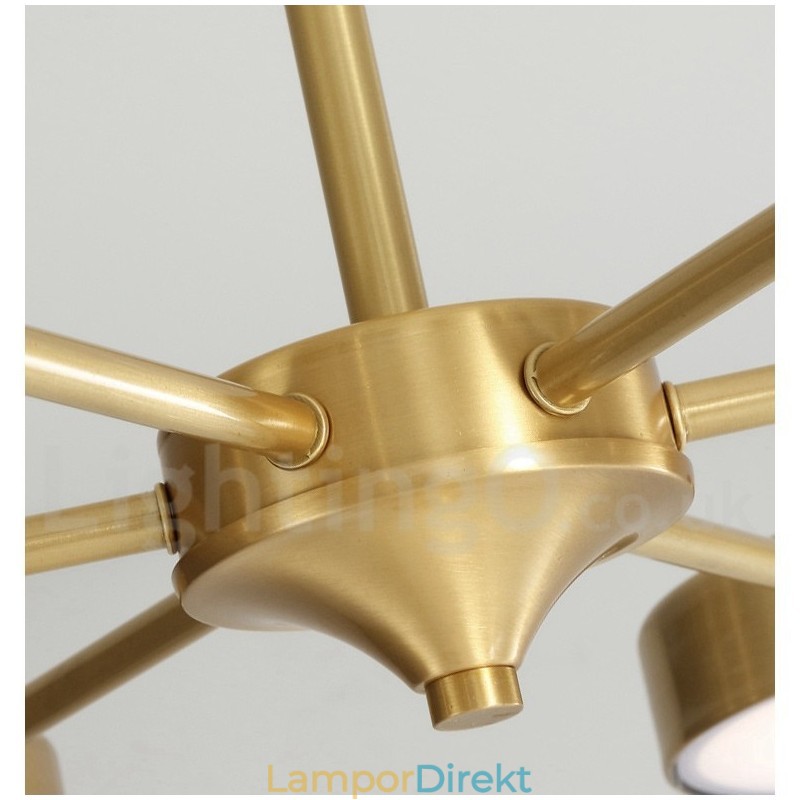 Ren Mässing Rustik Lodge Roterbar Ljuskrona Med Akrylskärmar