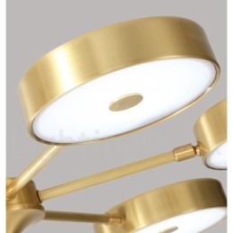 Ren Mässing Rustik Lodge Roterbar Ljuskrona Med Akrylskärmar