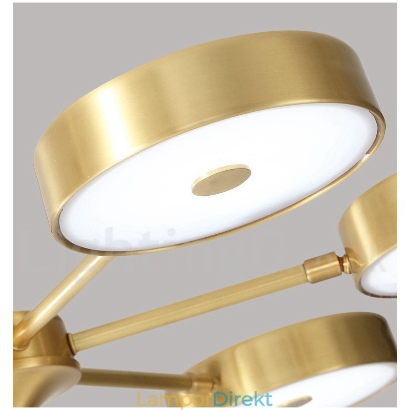 Ren Mässing Rustik Lodge Roterbar Ljuskrona Med Akrylskärmar