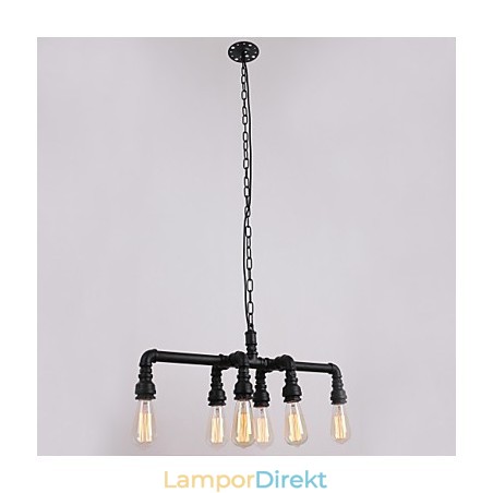 Water Pipe Retro Plating 6Light Painting Pendel Water Pipe Retro Plating 6Light Painting Pendel