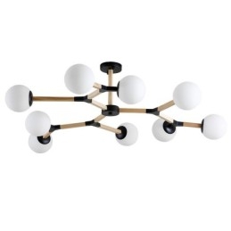 Trä Nordic Modern Magic Bean Trä Molekylär Ljuskrona Med Glasskärmar