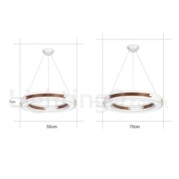 Multi Wood Colors Ring Modern Contemporary Pendellampa Med Akrylskärm