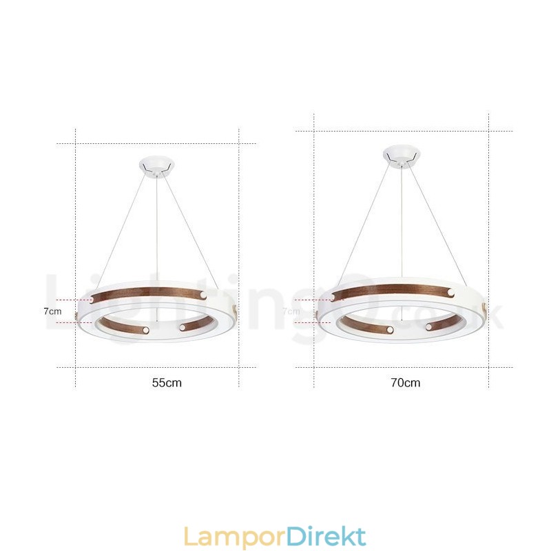 Multi Wood Colors Ring Modern Contemporary Pendellampa Med Akrylskärm