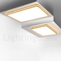 Fyrkantig Trä Med Lins Modern Modern Nordisk Stil Infälld Taklampa I Trä Med Akrylskärm Och Fjärrkontroll Kan Också Användas Som Vägglampa