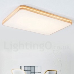 Dimbar Rektangel Av Trä Med Lins Modern Modern Nordisk Stil Infälld Taklampa I Trä Med Akrylskärm Och Fjärrkontroll Kan Även Användas Som Vägglampa