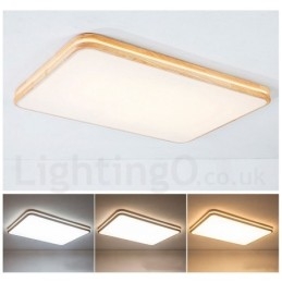 Dimbar Rektangel Av Trä Med Lins Modern Modern Nordisk Stil Infälld Taklampa I Trä Med Akrylskärm Och Fjärrkontroll Kan Även Användas Som Vägglampa