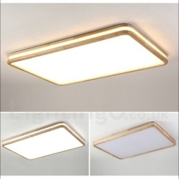 Dimbar Rektangel Av Trä Med Lins Modern Modern Nordisk Stil Infälld Taklampa I Trä Med Akrylskärm Och Fjärrkontroll Kan Även Användas Som Vägglampa