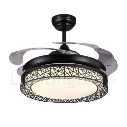 108 Cm (42") 91 Cm (36") Modern Modern Fjärrkontroll Ihålig Takfläktlampa Med Akrylskärm Mute Ren Kopparmotor