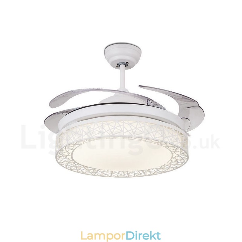108 Cm (42") 91 Cm (36") Modern Modern Fjärrkontroll Ihålig Takfläktlampa Med Akrylskärm Mute Ren Kopparmotor