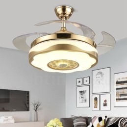 108 Cm (42") 91 Cm (36") Modern Modern Fjärrkontroll Guldfärgad Takfläktlampa Med Akrylskärm Mute Ren Kopparmotor