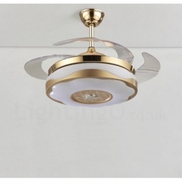 108 Cm (42") 91 Cm (36") Modern Modern Fjärrkontroll Guldfärgad Takfläktlampa Med Akrylskärm Mute Ren Kopparmotor