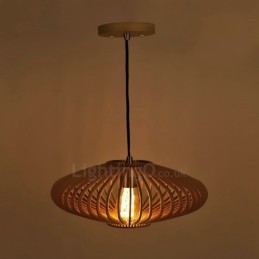 1 Ljus Lykta Vintage Trä Ljuskrona Industriell Vind Loft Trä Linjär Hängande Belysning