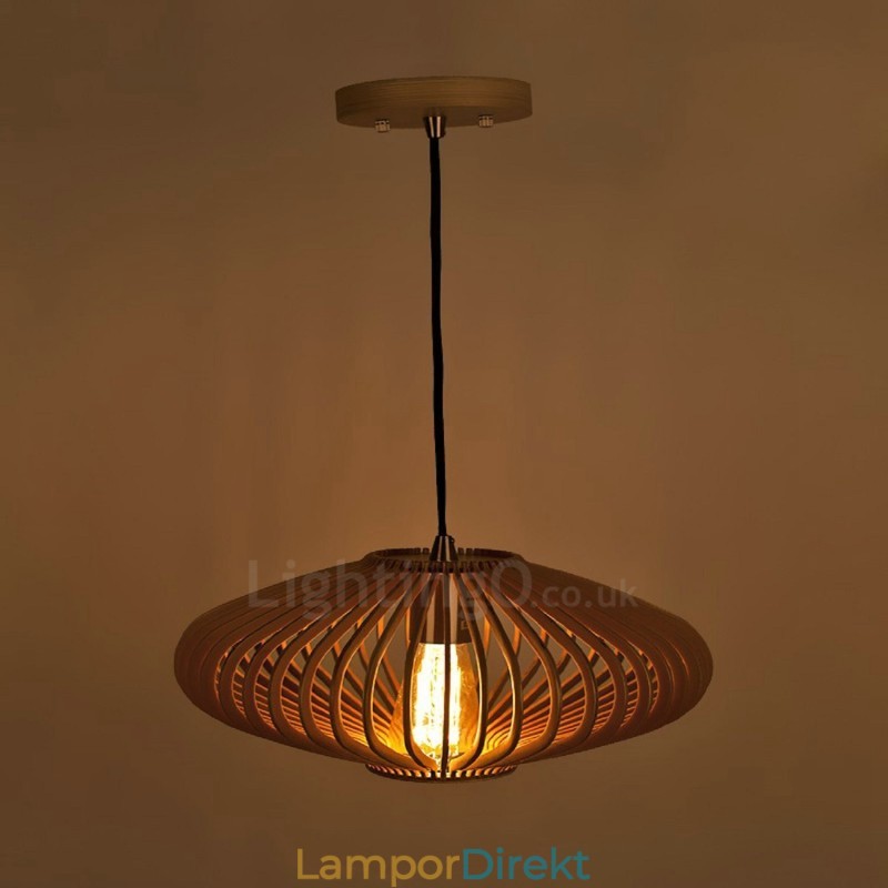1 Ljus Lykta Vintage Trä Ljuskrona Industriell Vind Loft Trä Linjär Hängande Belysning