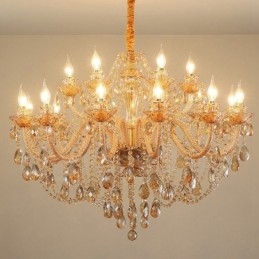 18 (12+6) Ljusbärnstensguld Elegant Kristallkrona
