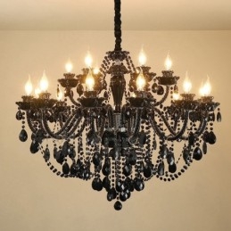 18 (12+6) Ljussvart Elegant Kristallljuskrona