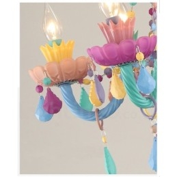 Macaron 6 Ljuskrona Med Multi Colors Crystal Candle Mini Style För Barns Barn