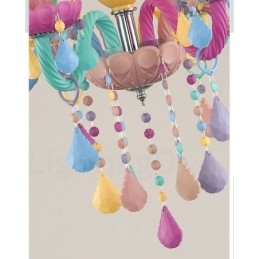 Macaron 6 Ljuskrona Med Multi Colors Crystal Candle Mini Style För Barns Barn