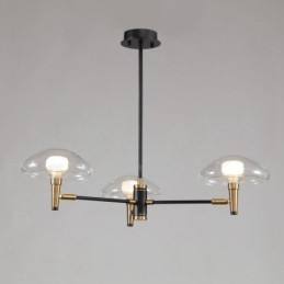 3 Ljus Mini Style Uplight Galvaniserad Målad Ljuskrona Med Glasskärmar