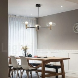 3 Ljus Mini Style Uplight Galvaniserad Målad Ljuskrona Med Glasskärmar