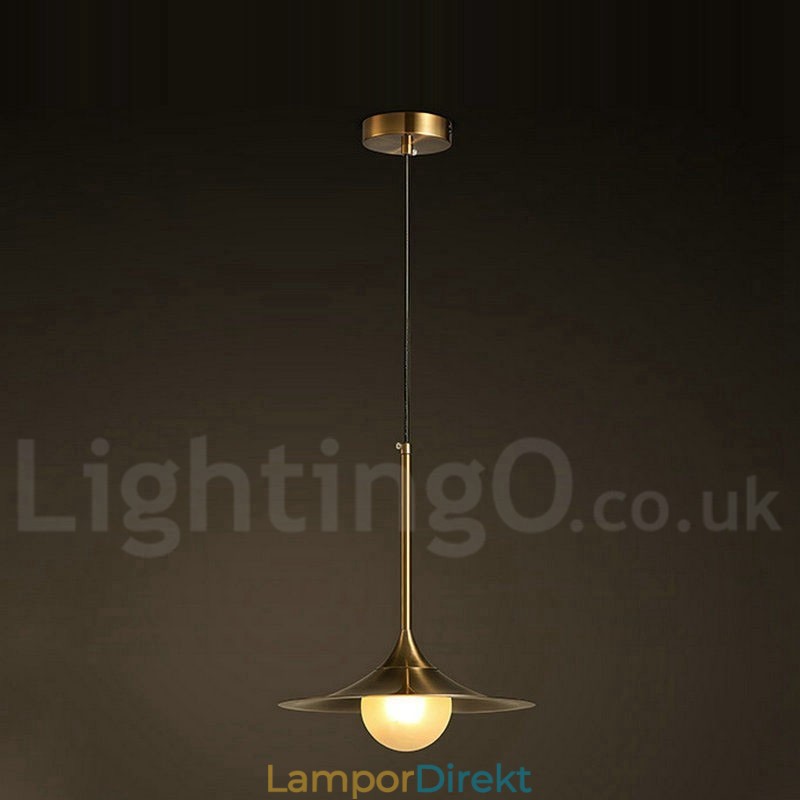 1 Ljus Industristil Guld Mini Stil Galvaniserad Lackerad Taklampa Med Glasskärm