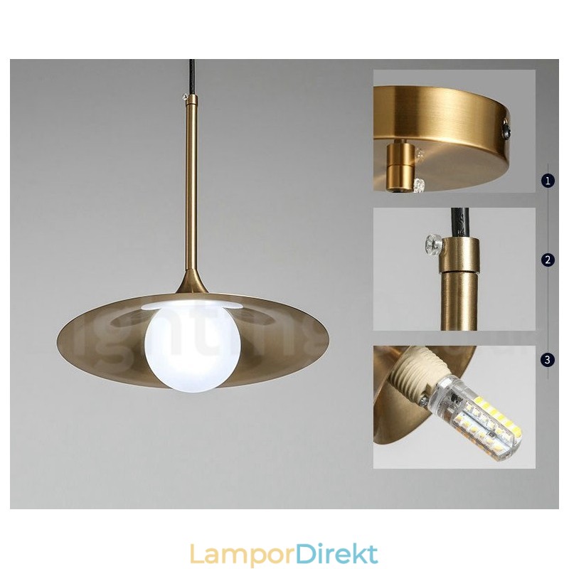 1 Ljus Industristil Guld Mini Stil Galvaniserad Lackerad Taklampa Med Glasskärm