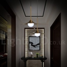 1 Ljus Industristil Guld Mini Stil Galvaniserad Lackerad Taklampa Med Glasskärm