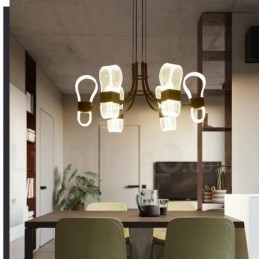 6 Ljus Nordisk Postmodern Design Ljuskrona Med Akrylskärmar