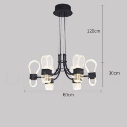 6 Ljus Nordisk Postmodern Design Ljuskrona Med Akrylskärmar