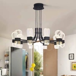 10 Ljus Nordic Post Modern 2021 Designkrona Med Akrylskärmar