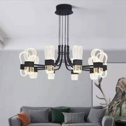 10 Ljus Nordic Post Modern 2021 Designkrona Med Akrylskärmar