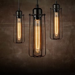 Ljuskrona Mini Style Rustic Lodge Retro Metal 3 Light Pendel Light