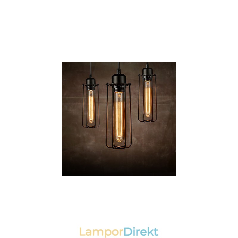 Ljuskrona Mini Style Rustic Lodge Retro Metal 3 Light Pendel Light