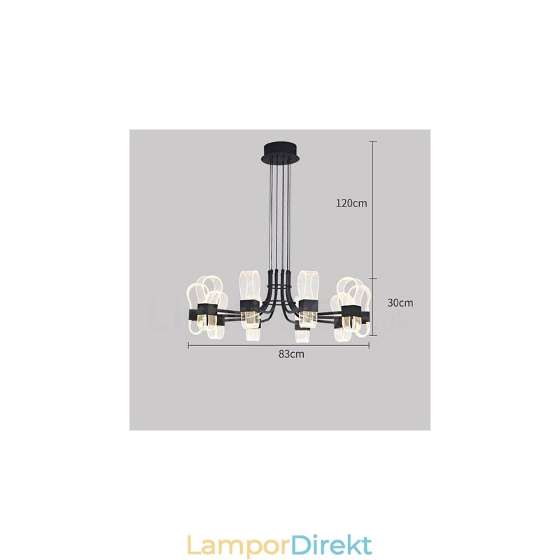 10 Ljus Nordic Post Modern 2021 Designkrona Med Akrylskärmar