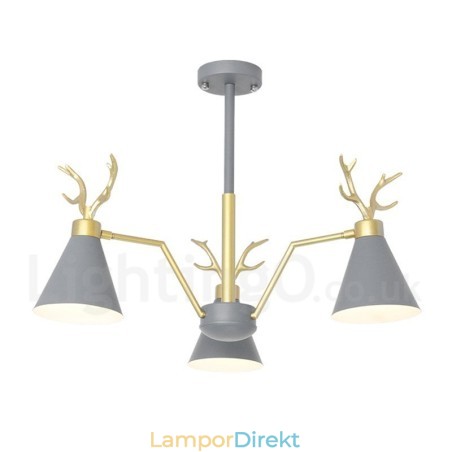 3 Ljus Nordic Macaron Modern Antlers Ljuskrona 3 Ljus Nordic Macaron Modern Antlers Ljuskrona