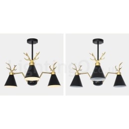 3 Ljus Nordic Macaron Modern Antlers Ljuskrona
