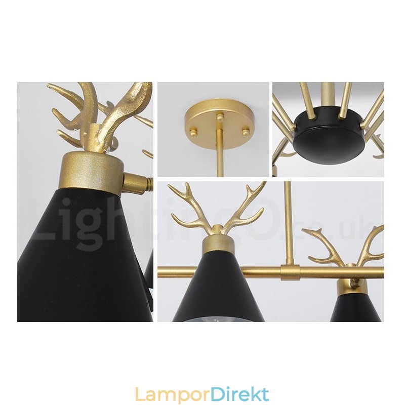 3 Ljus Nordic Macaron Modern Antlers Ljuskrona