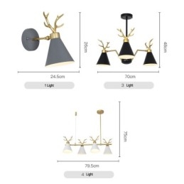 3 Ljus Nordic Macaron Modern Antlers Ljuskrona