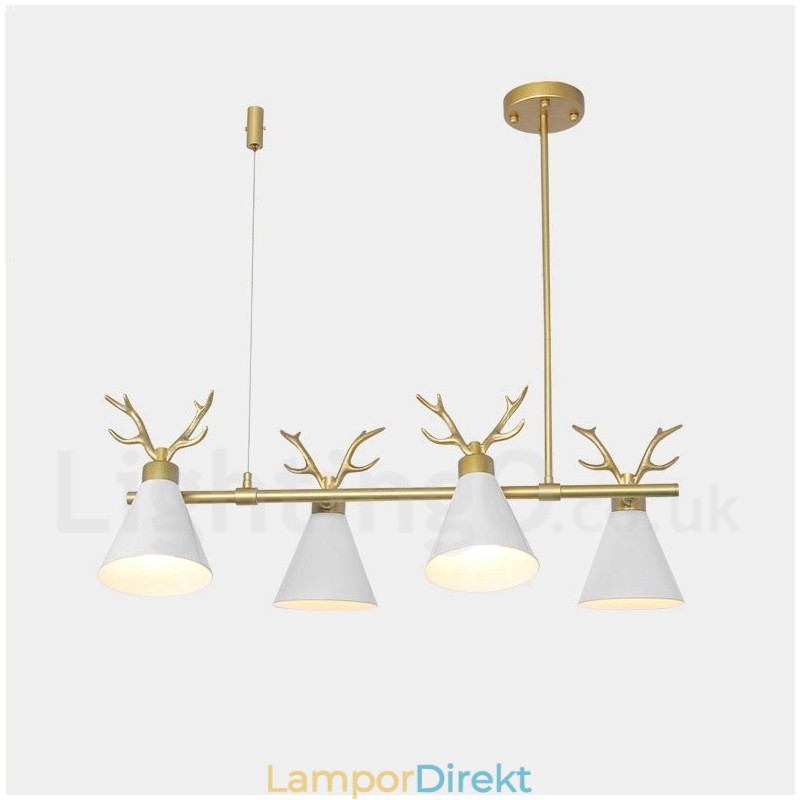 4 Ljus Nordic Macaron Modern Antlers Ljuskrona