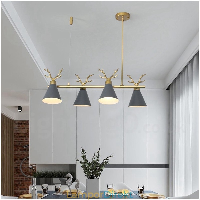 4 Ljus Nordic Macaron Modern Antlers Ljuskrona