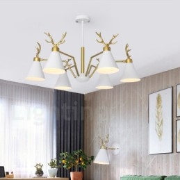 6 Ljus Nordic Macaron Modern Antlers Ljuskrona