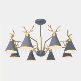 8 Light Nordic Macaron Modern Antlers Ljuskrona