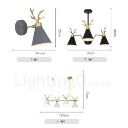 8 Light Nordic Macaron Modern Antlers Ljuskrona