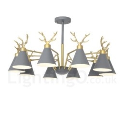 10 Lätt Nordic Macaron Modern Antlers Ljuskrona