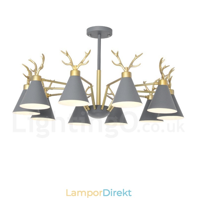 10 Lätt Nordic Macaron Modern Antlers Ljuskrona