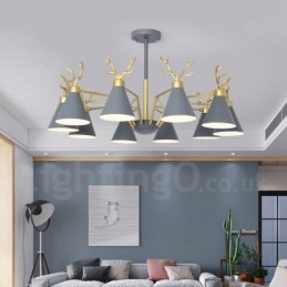 10 Lätt Nordic Macaron Modern Antlers Ljuskrona