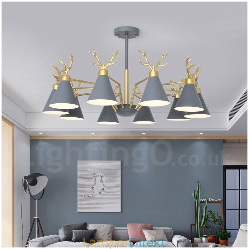 10 Lätt Nordic Macaron Modern Antlers Ljuskrona