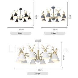 10 Lätt Nordic Macaron Modern Antlers Ljuskrona